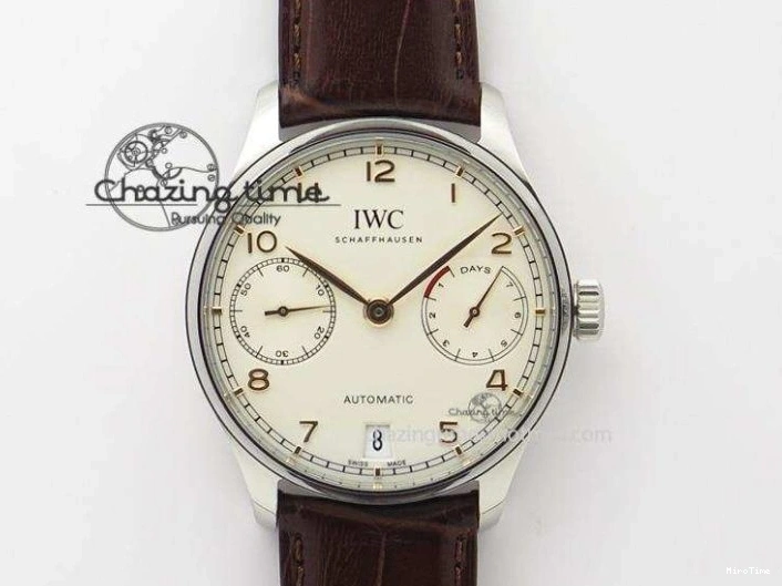 MIROTIME 0116 Portuguese Tourbillon IW5046 RG ZF Best Edition Gray Dial on Black Leather Strap SmoothTexture 7142